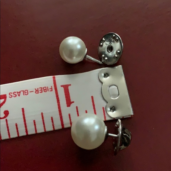 Vintage BALLOU REG’D set of two white pearl pins - Picture 3 of 8